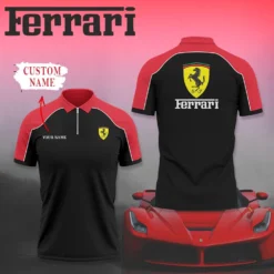 Premium  Customized Men's Zip Polo Shirt FERRARI-TZPO-0075746