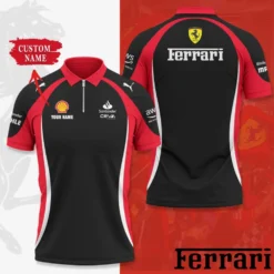 Premium  Customized Men's Zip Polo Shirt FERRARI-TZPO-0075750