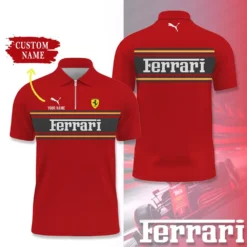 Premium  Customized Men's Zip Polo Shirt FERRARI-TZPO-0075753