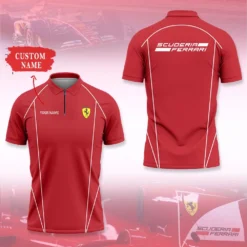 Premium  Customized Men's Zip Polo Shirt FERRARI-TZPO-0075755