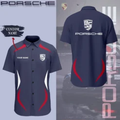 Premium  Customized Men's Short Button Shirt PORSCHE-SP-BTS018598