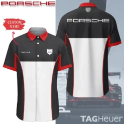 Premium  Customized Men's Short Button Shirt PORSCHE-SP-BTS018600