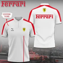 Premium  Customized Men's Zip Polo Shirt FERRARI-TZPO-0075761