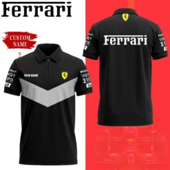 Premium  Customized Men's Zip Polo Shirt FERRARI-TZPO-0075762