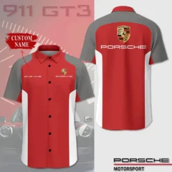 Premium  Customized Men's Short Button Shirt PORSCHE-SP-BTS018594