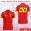 Premium  Customized Men's Zip Polo Shirt FERRARI-TZPO-0075763