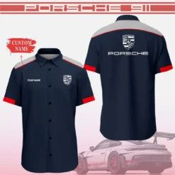 Premium  Customized Men's Short Button Shirt PORSCHE-SP-BTS018585