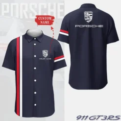 Premium  Customized Men's Short Button Shirt PORSCHE-SP-BTS018582
