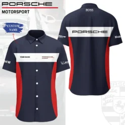 Premium  Customized Men's Short Button Shirt PORSCHE-SP-BTS018583