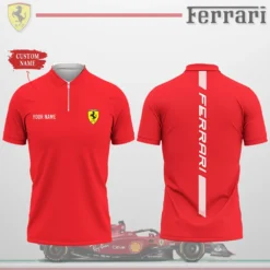 Premium  Customized Men's Zip Polo Shirt FERRARI-TZPO-0075765