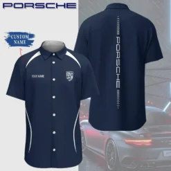 Premium  Customized Men's Short Button Shirt PORSCHE-SP-BTS018577