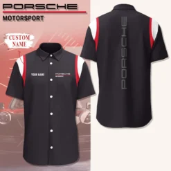 Premium  Customized Men's Short Button Shirt PORSCHE-SP-BTS018575