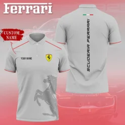 Premium  Customized Men's Zip Polo Shirt FERRARI-TZPO-0075766