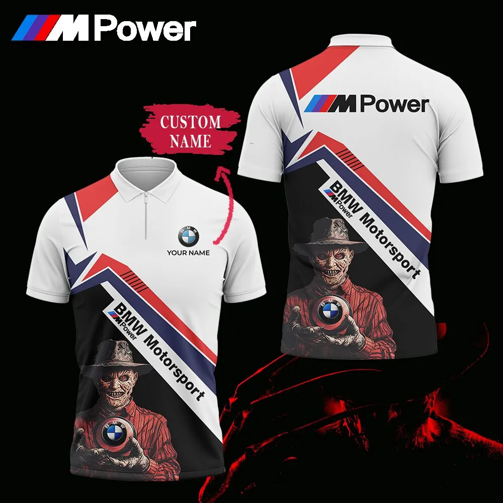 Premium Customized Men's Zip Polo Shirt BMW-TZPO-087581858