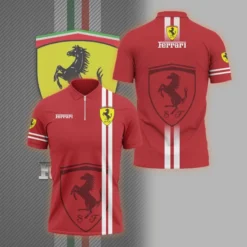 Premium  Men's Zip Polo Shirt FERRARI-TZPO-0075776