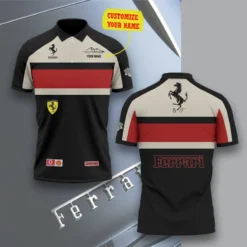 Premium  Customized Men's Zip Polo Shirt FERRARI-TZPO-0075752