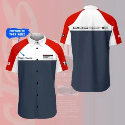 Premium  Customized Men's Short Button Shirt PORSCHE-SP-BTS018584