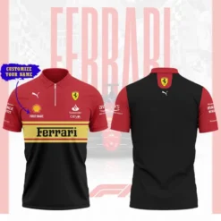 Premium  Customized Men's Zip Polo Shirt FERRARI-TZPO-0075764