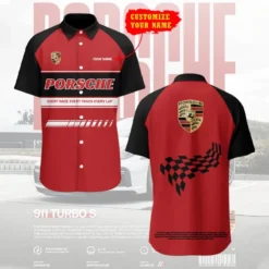 Premium  Customized Men's Short Button Shirt PORSCHE-SP-BTS018586