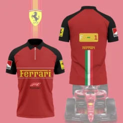 Premium  Men's Zip Polo Shirt FERRARI-TZPO-0075771