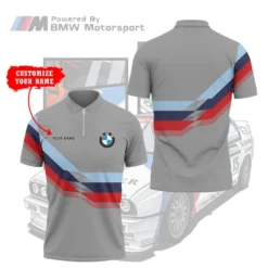 Premium  Customized Men's Zip Polo Shirt BMW-TZPO-087581840