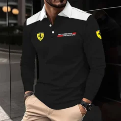 Premium  Men's Long Sleeve Polo FERRARI-YVWYB-FRR11102002