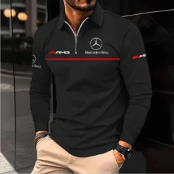 Premium  Men's Long Sleeve Polo MERCEDES-HGWY-01481901