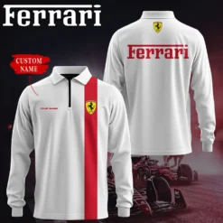 Premium  Customized Long Sleeve Polo FERRARI-YVWYB-FRR0105819