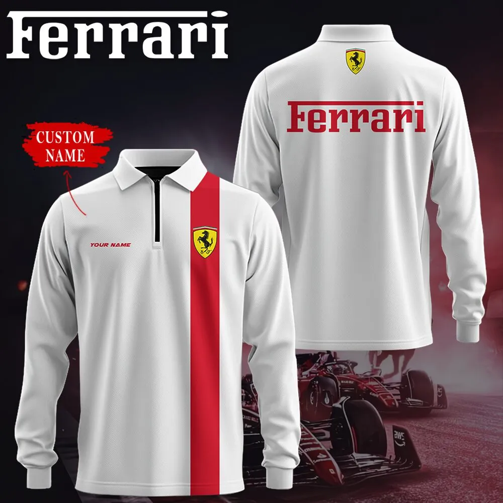 Premium Customized Long Sleeve Polo FERRARI-YVWYB-FRR0105819