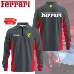 Premium  Customized Long Sleeve Polo FERRARI-YVWYB-FRR0105839