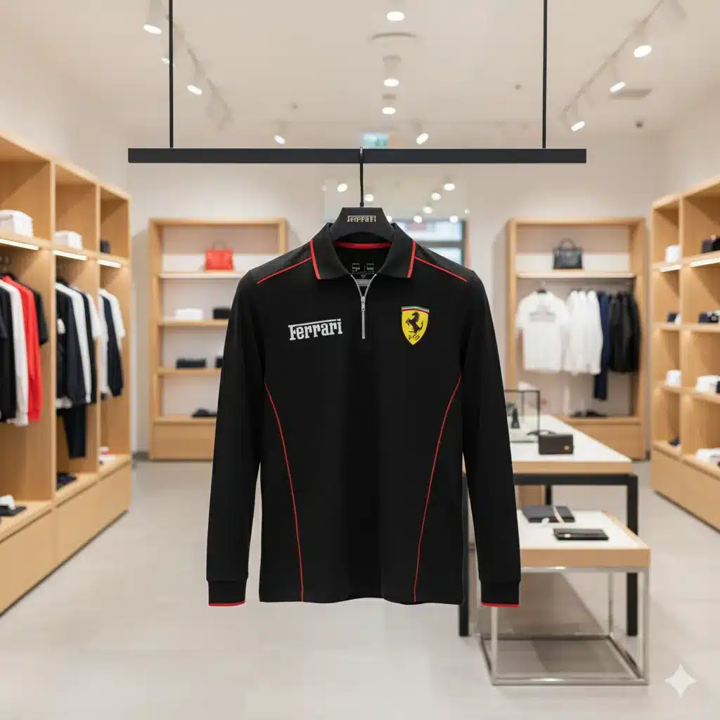 Premium Men's Long Sleeve Polo FERRARI-YVWYB-FRR1551103 - Image 2