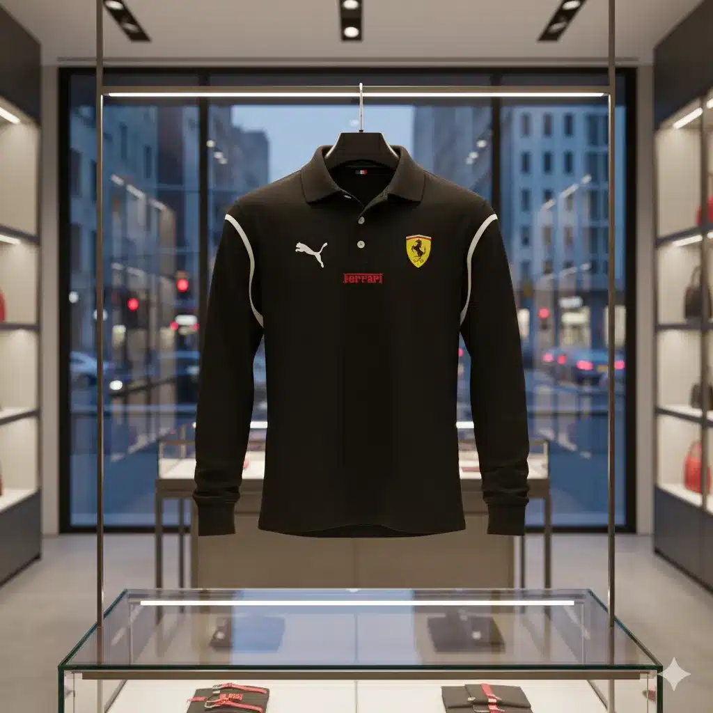 Premium Men's Long Sleeve Polo FERRARI-YVWYB-FRR11102003 - Image 3