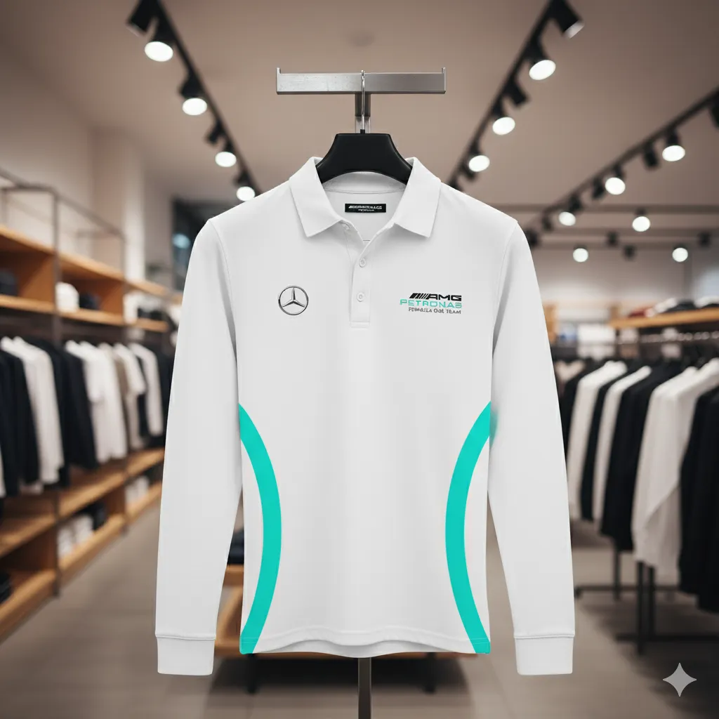 Premium Men's Long Sleeve Polo MERCEDES-YVWYB-0147153 - Image 2