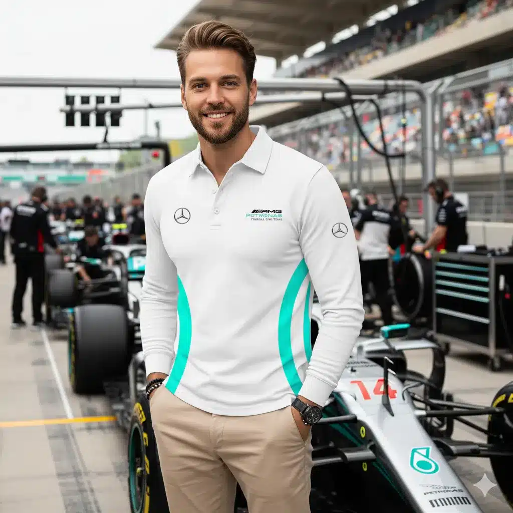 Premium Men's Long Sleeve Polo MERCEDES-YVWYB-0147153 - Image 4