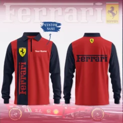Premium  Customized Long Sleeve Polo FERRARI-YVWYB-FRR0105821