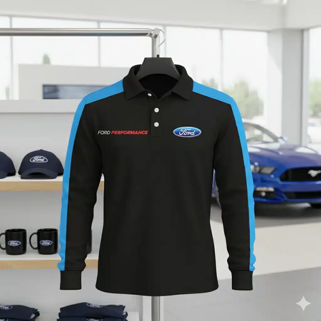 Premium Men's Long Sleeve Polo FORD-HGWY-14151531 - Image 5