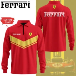 Premium  Customized Long Sleeve Polo FERRARI-YVWYB-FRR0105823