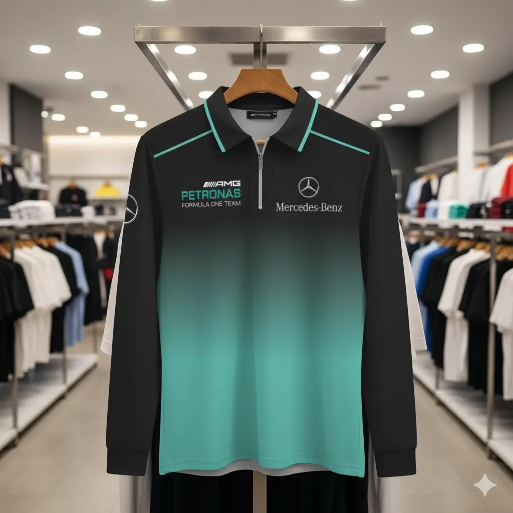 Premium Men's Long Sleeve Polo MERCEDES-YVWYB-015018584 - Image 3