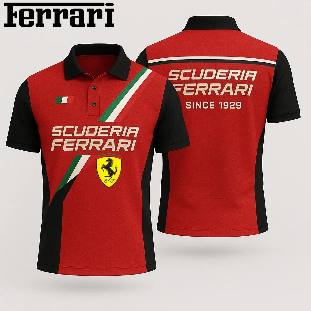 Premium Men's Polo Shirt FERRARI-PO-NAR01471907