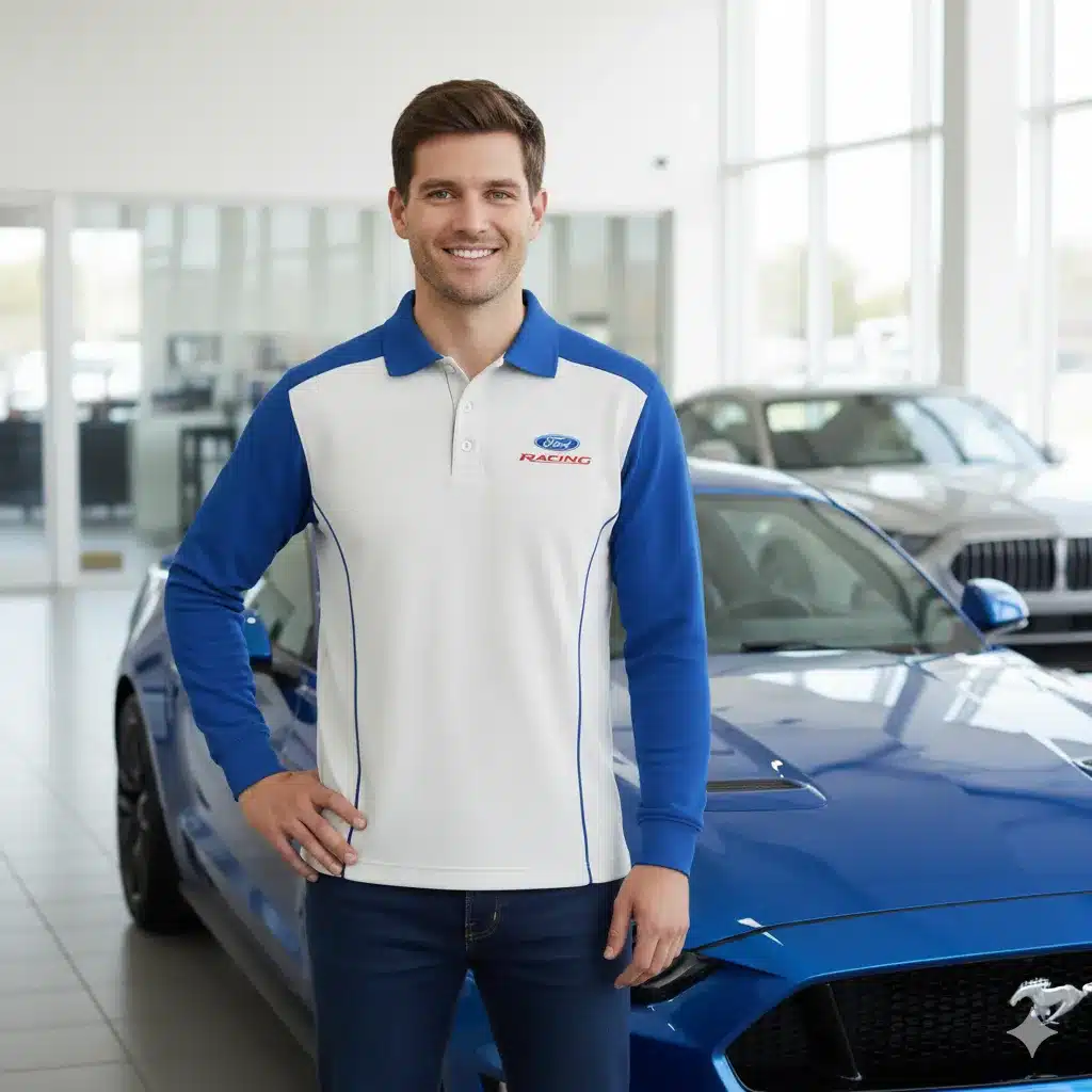 Premium Men's Long Sleeve Polo FORD-HGWY-14151501 - Image 4