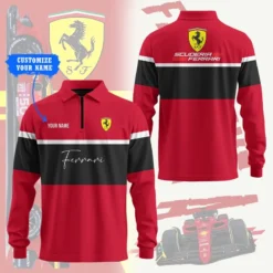 Premium  Customized Long Sleeve Polo FERRARI-YVWYB-FRR0105829