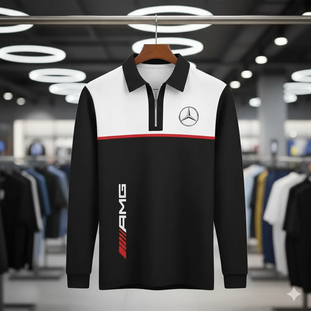 Premium Men's Long Sleeve Polo MERCEDES-HGWY-14151501 - Image 2