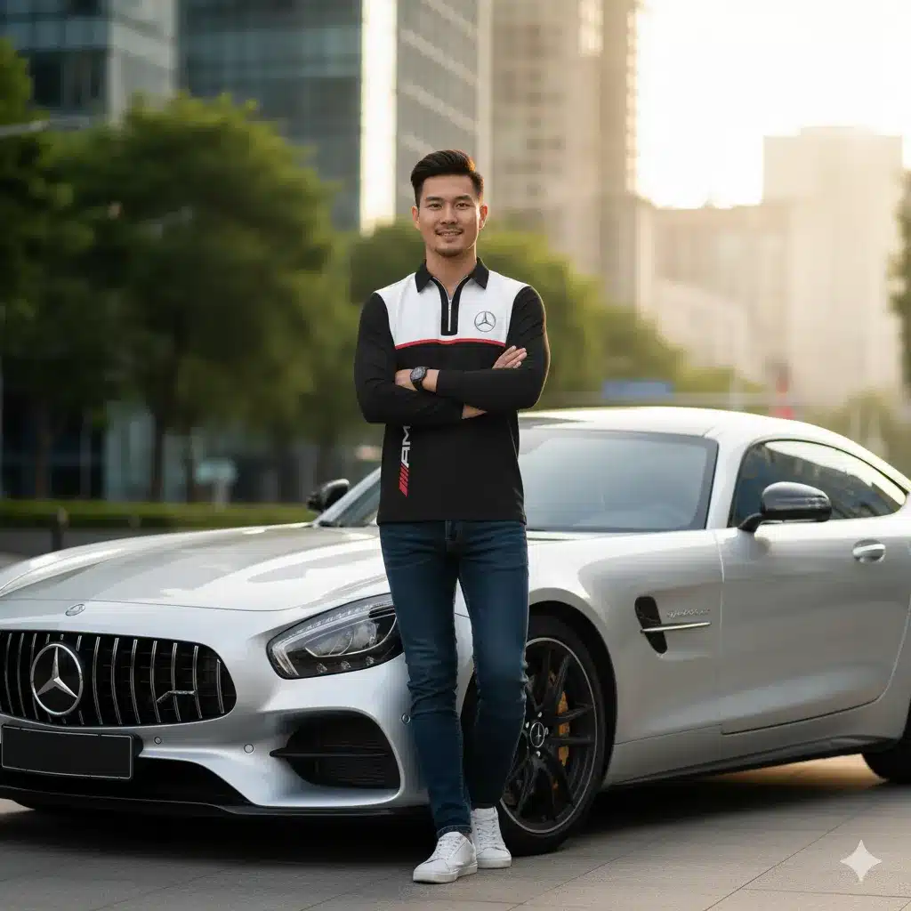 Premium Men's Long Sleeve Polo MERCEDES-HGWY-14151501 - Image 4