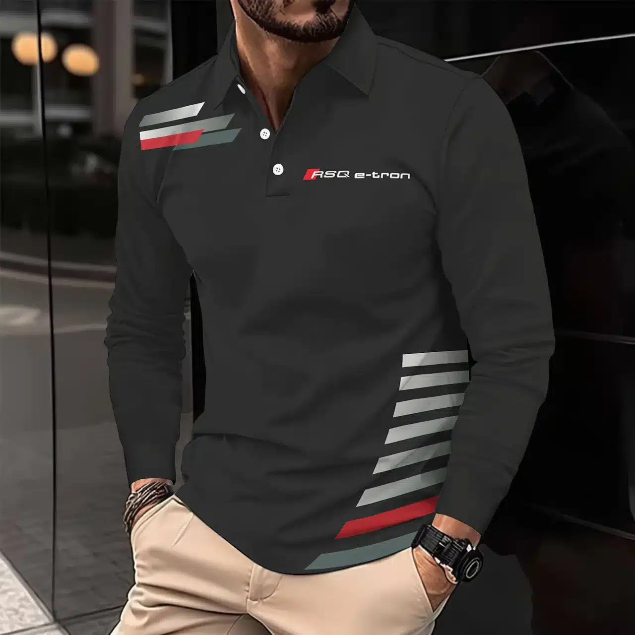 Premium AUDI Men's Long Sleeve Polo ETX-YVWYB-AUD0041889