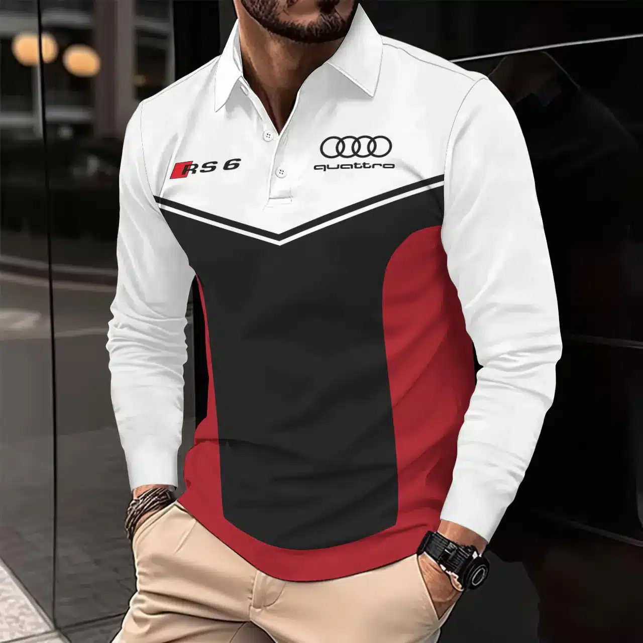 Premium AUDI Men's Long Sleeve Polo ETX-YVWYB-AUD0041893