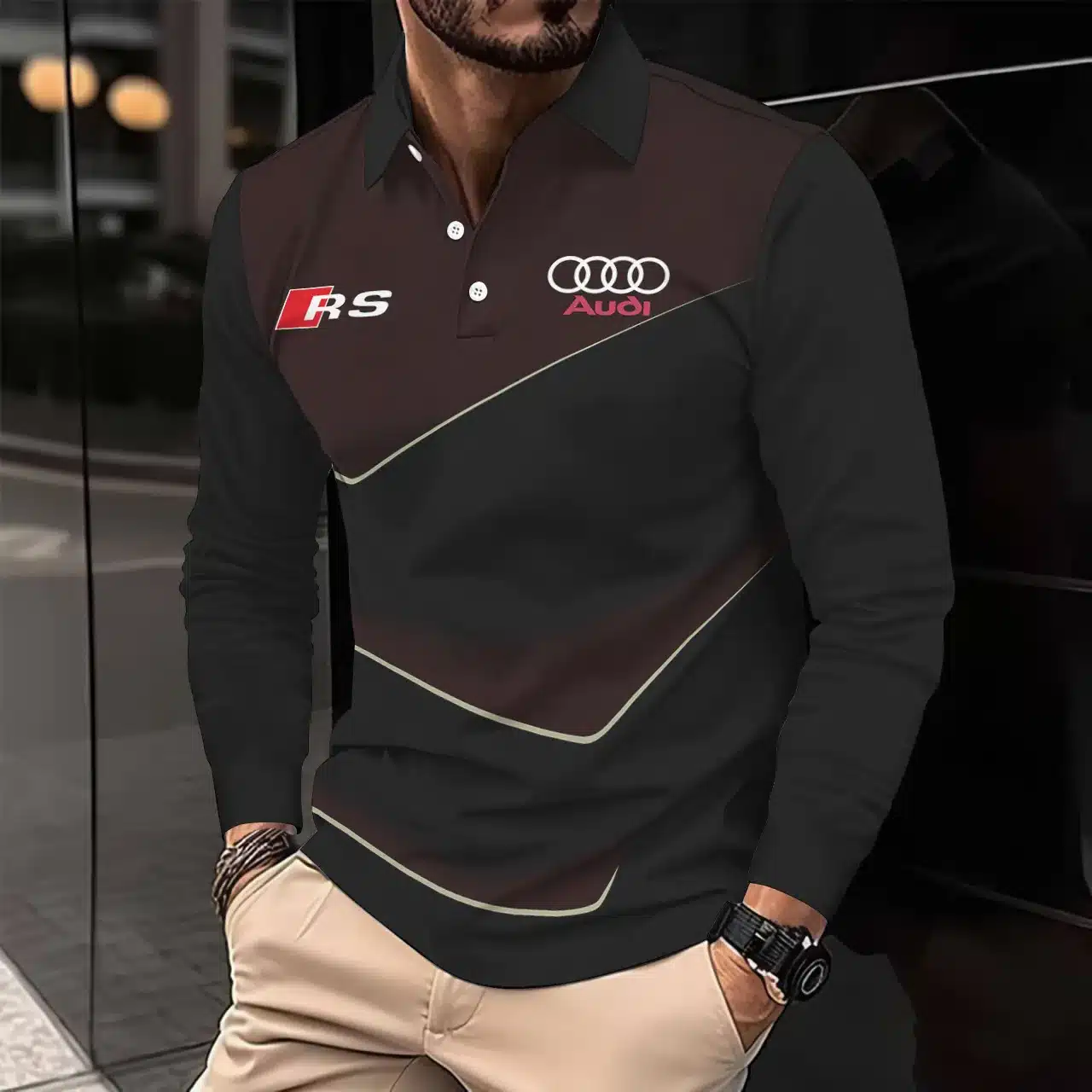 Premium AUDI Men's Long Sleeve Polo ETX-YVWYB-AUD0041899