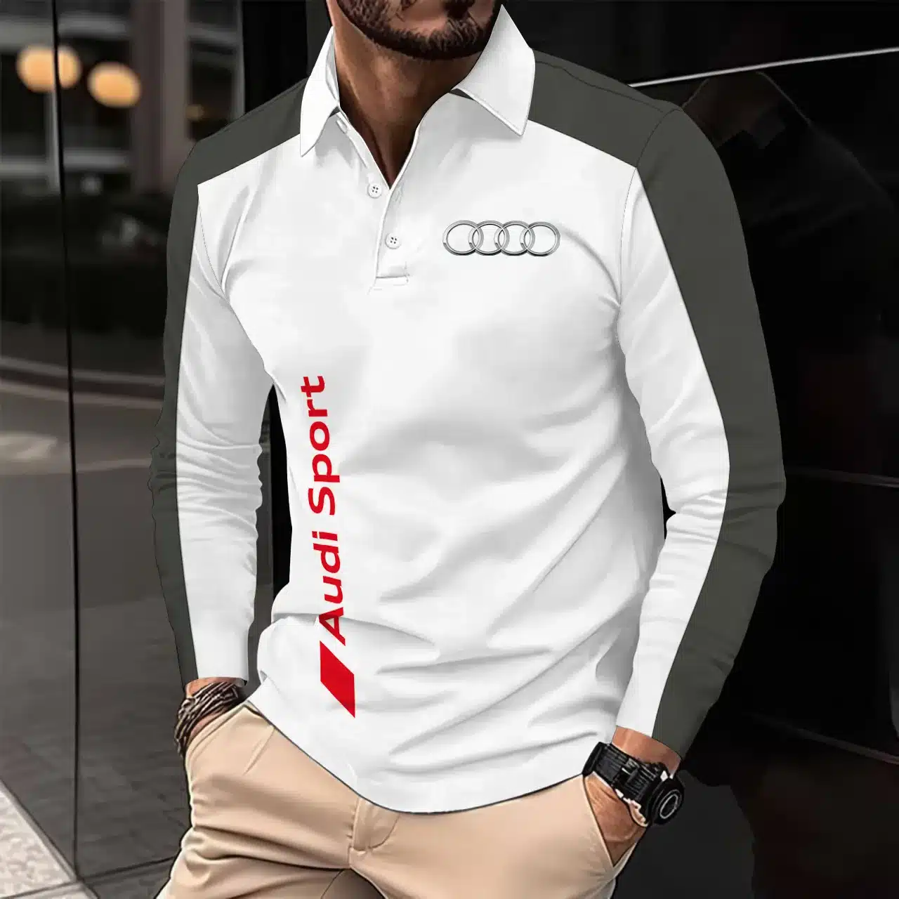 Premium AUDI Men's Long Sleeve Polo ETX-YVWYB-AUD0041901