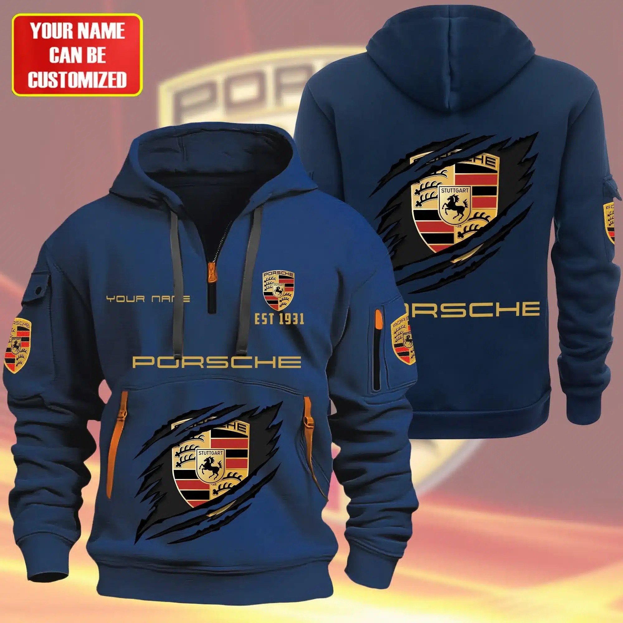 Premium Customized PORSCHE Zip Hoodie ETX-C1634-NEW188753
